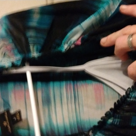 Lg Worthington colorful striped sheer long sleeve shirt - Picture 2 of 7